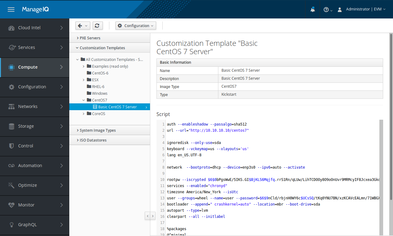 Customization template editor.