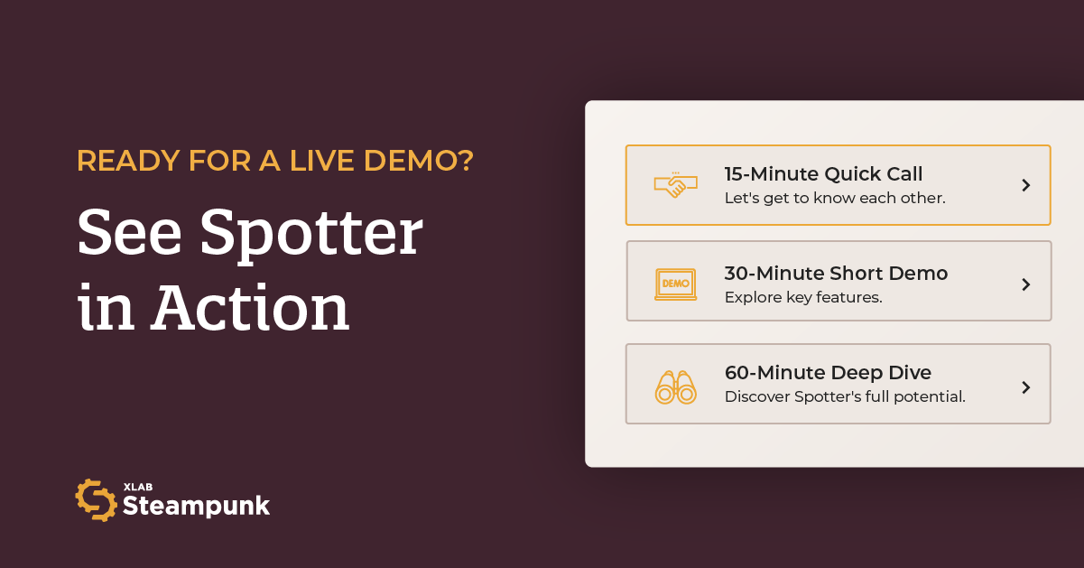 Steampunk Spotter | Book-a-demo